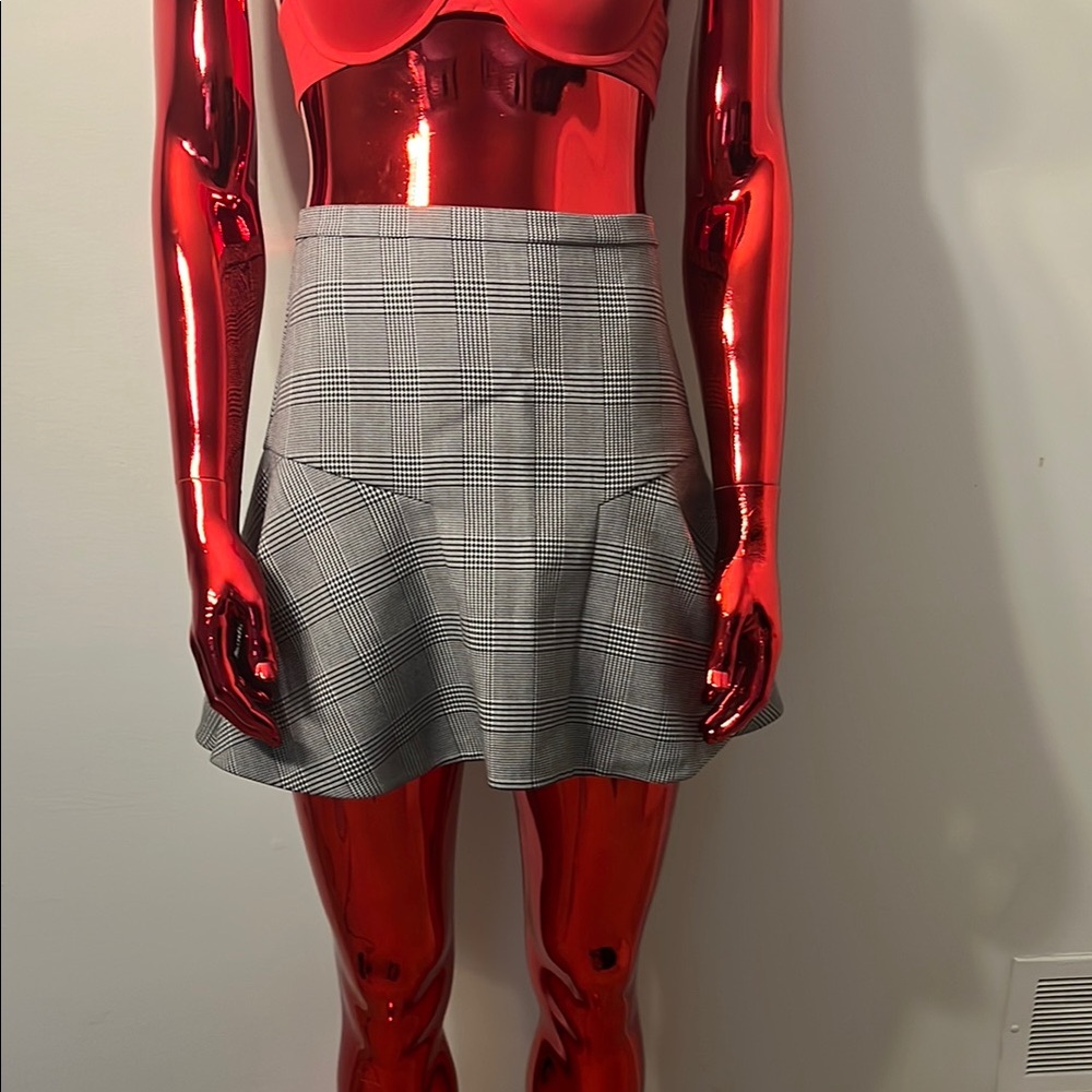 J. Crew High-Waisted Gray Plaid Women's Skirt